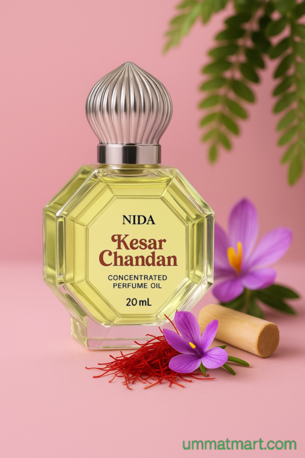 Kesar chandan 
20 ml

•roll on
•unisex
•heavy projection 
•long lasting 
•indian fragrance