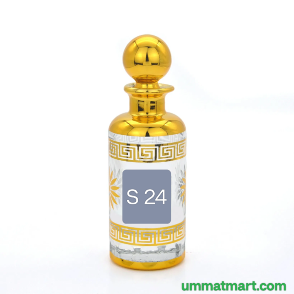 S 24
Qty. 1 tola (12 ml)

•roll on
•unisex
•non alcoholic 
•long lasting 
•french fragrance