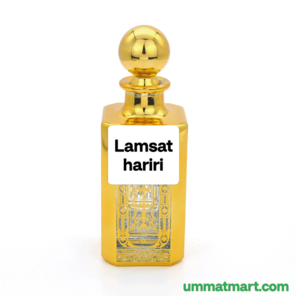 Lamsat hariri
Qty. 1 tola (12 ml)

•roll on
•unisex
•non alcoholic 
•long lasting 
•arbic fragrance