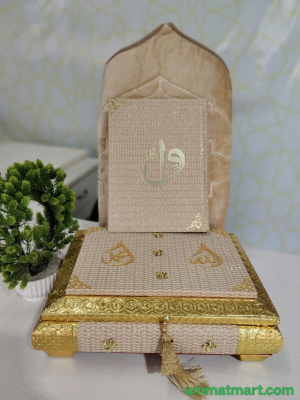 premium Quran box, with quran and janamaz • premium box • art paper Quran • laser cutting janamaz